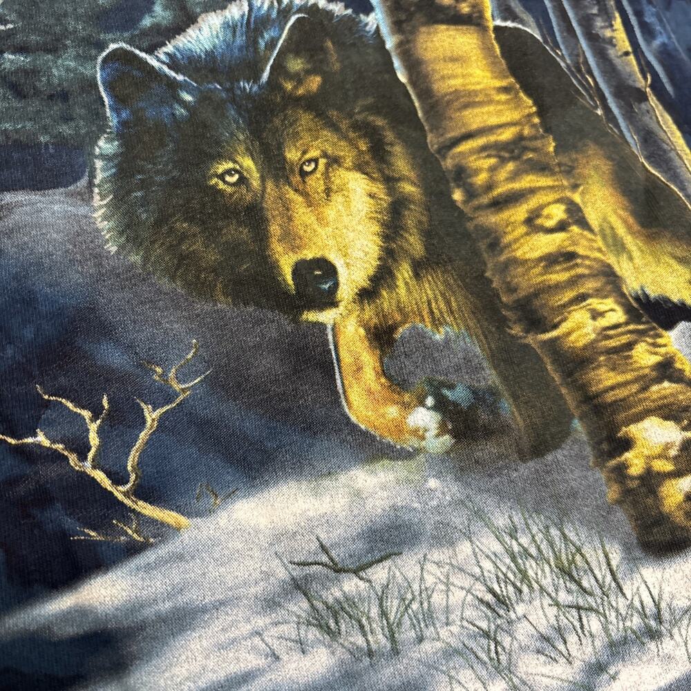 Blue Rock Tee Shirt Tie Dye Nature Woods Wolf Made In USA size Medium - Picture 4 of 9